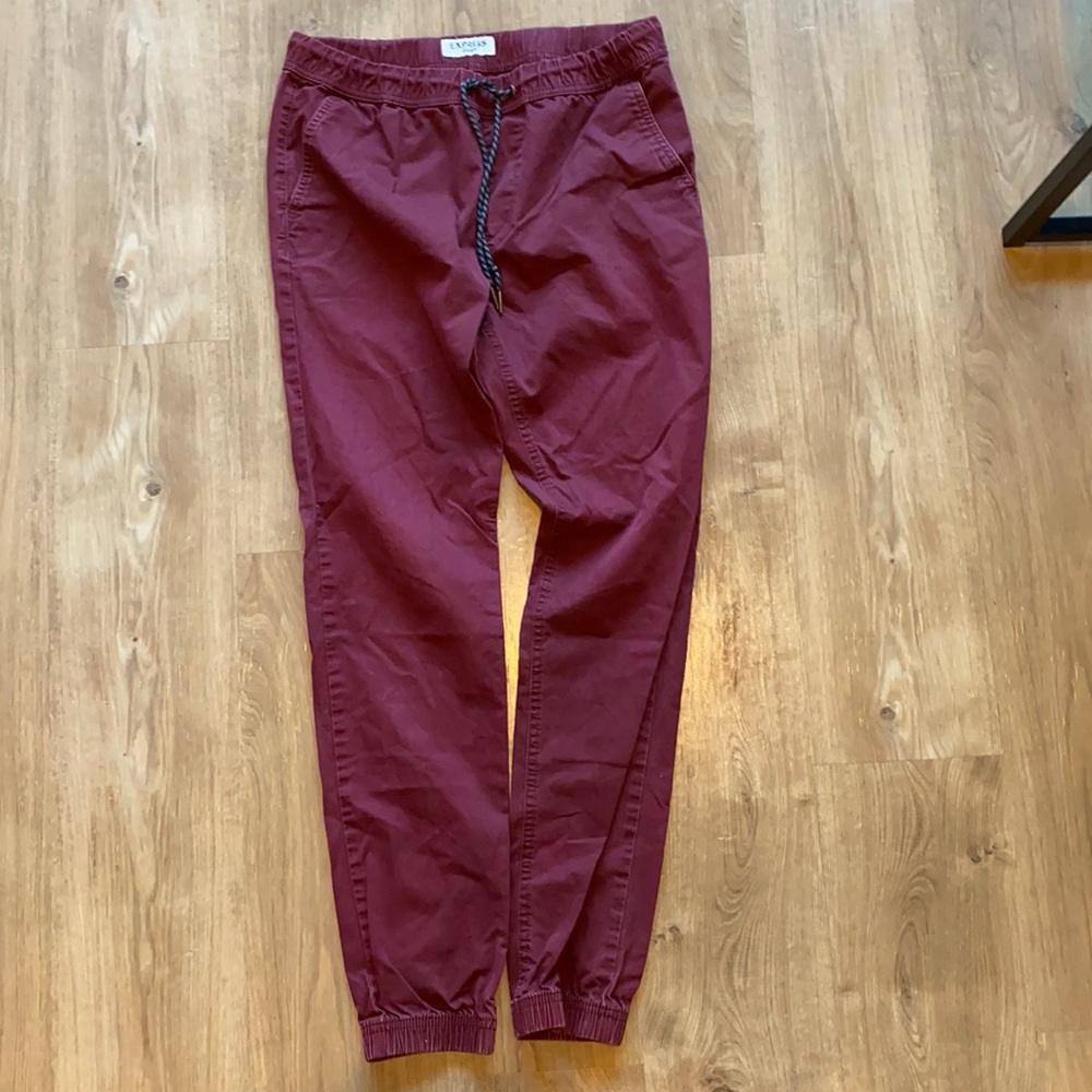 Men’s Burgundy Express Joggers Size 30